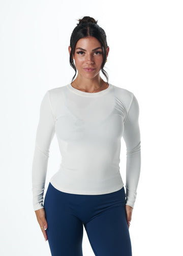 RIBBED LONG SLEEVE - WHITE