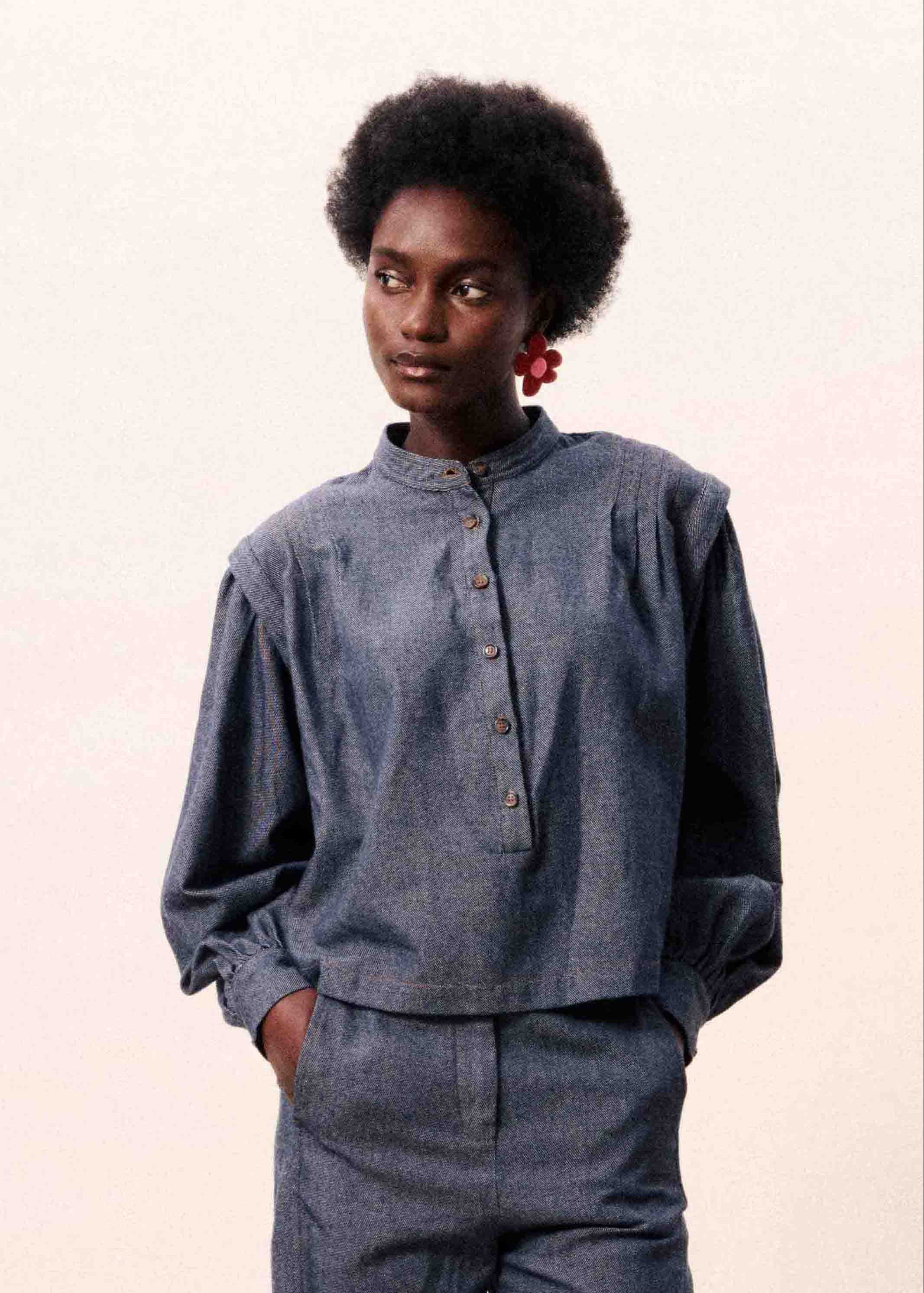 ONDINA NAVY BLUE SHIRT