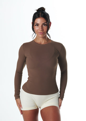 RIBBED LONG SLEEVE - OAK