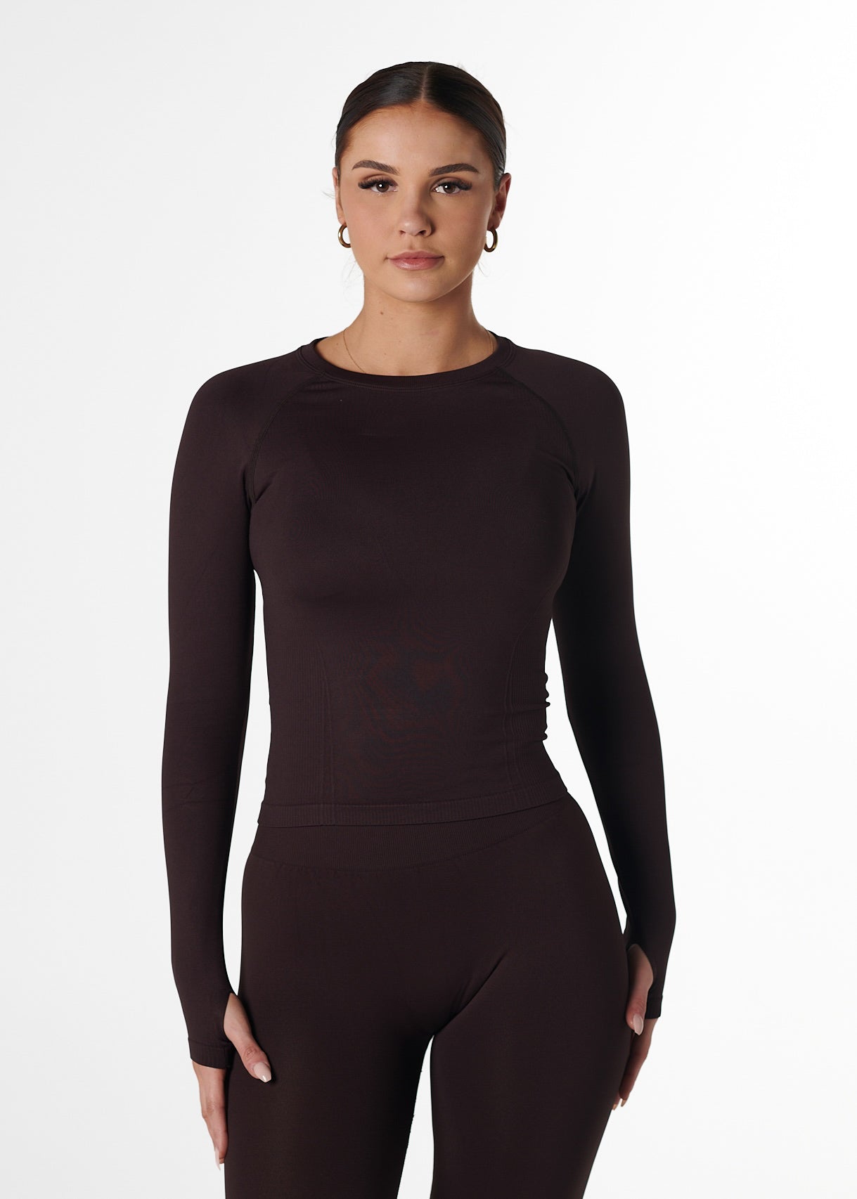 SILHOUETTE FITTED LONG SLEEVE - ESPRESSO