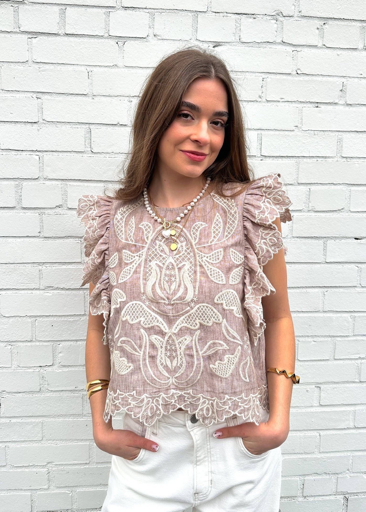 MILLIE FLUTTER SLEEVE TOP