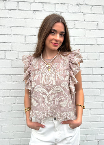 MILLIE FLUTTER SLEEVE TOP