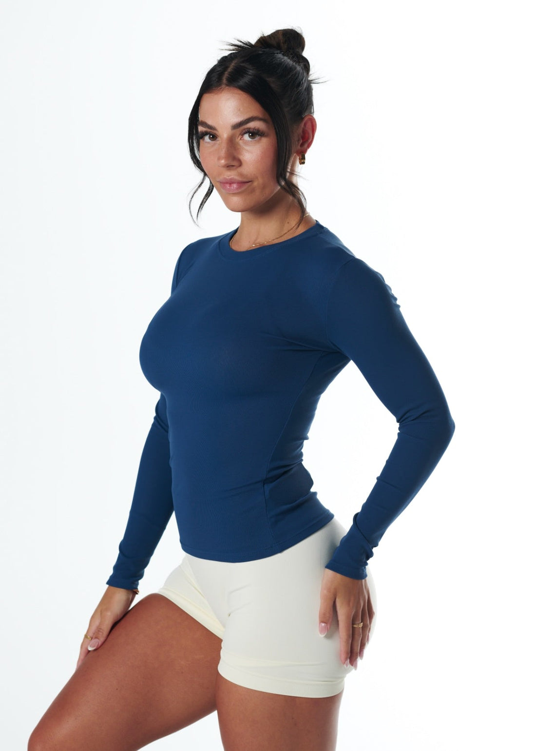 RIBBED LONG SLEEVE - DEEP BLUE