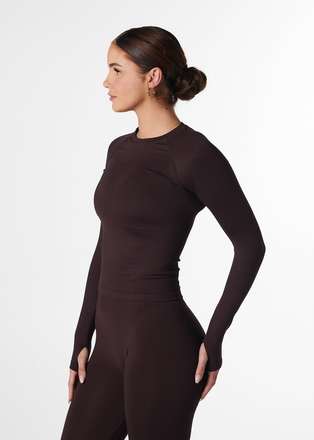 SILHOUETTE FITTED LONG SLEEVE - ESPRESSO