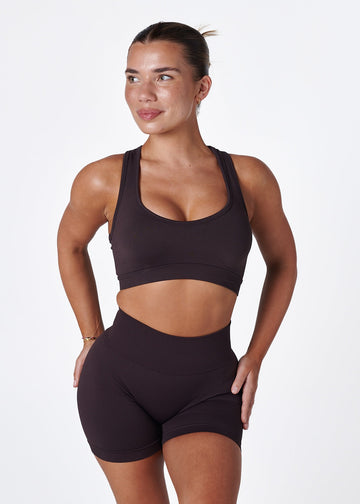SIGNATURE SPORT BRA - ESPRESSO