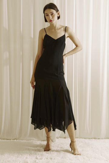 BROOKE BLACK MIDI DRESS