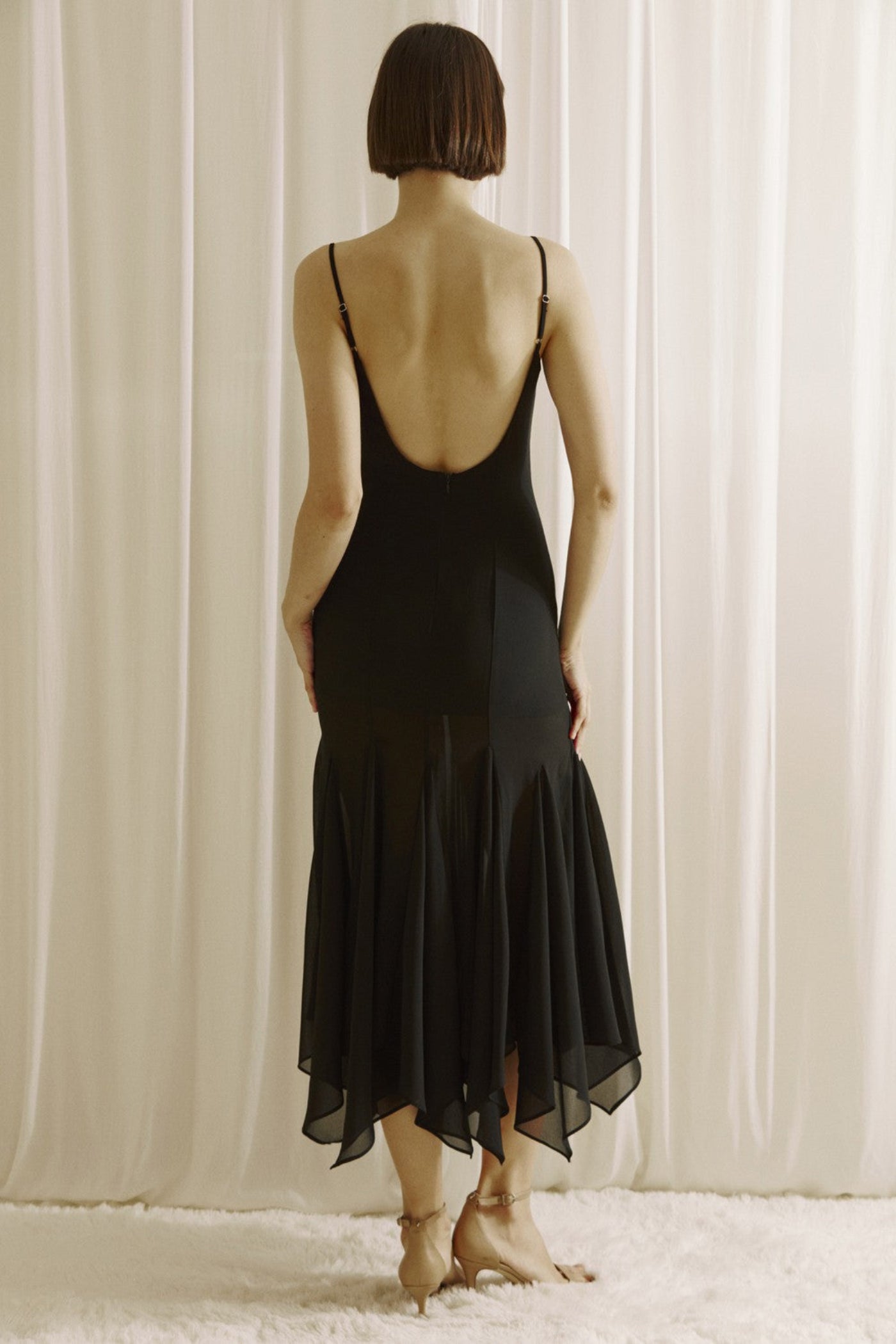 BROOKE BLACK MIDI DRESS