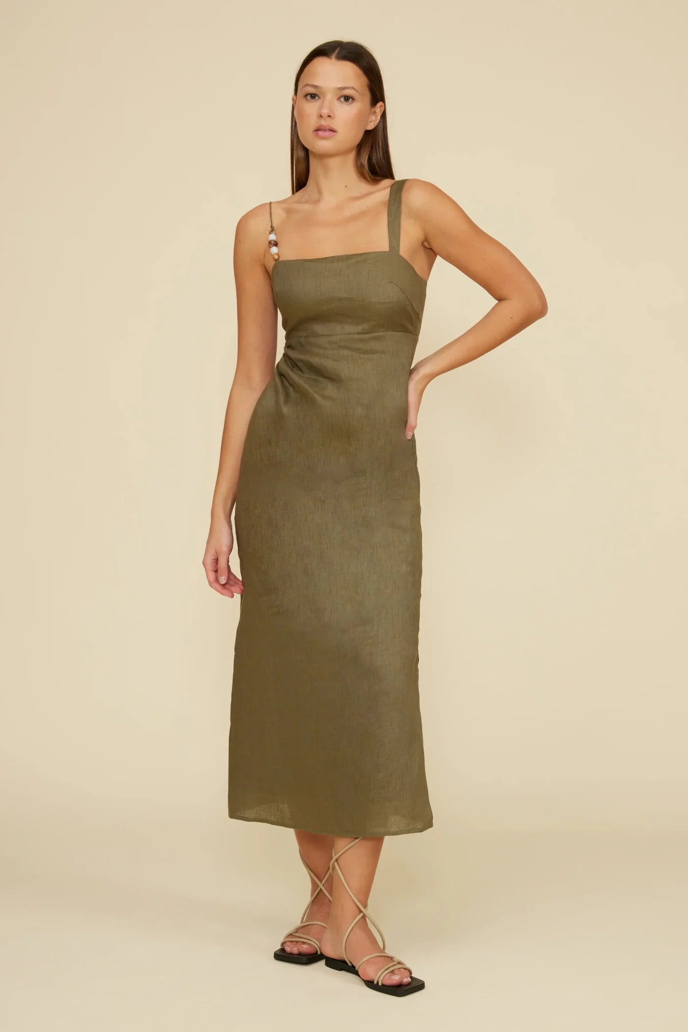 FALLON LINEN MIDI DRESS