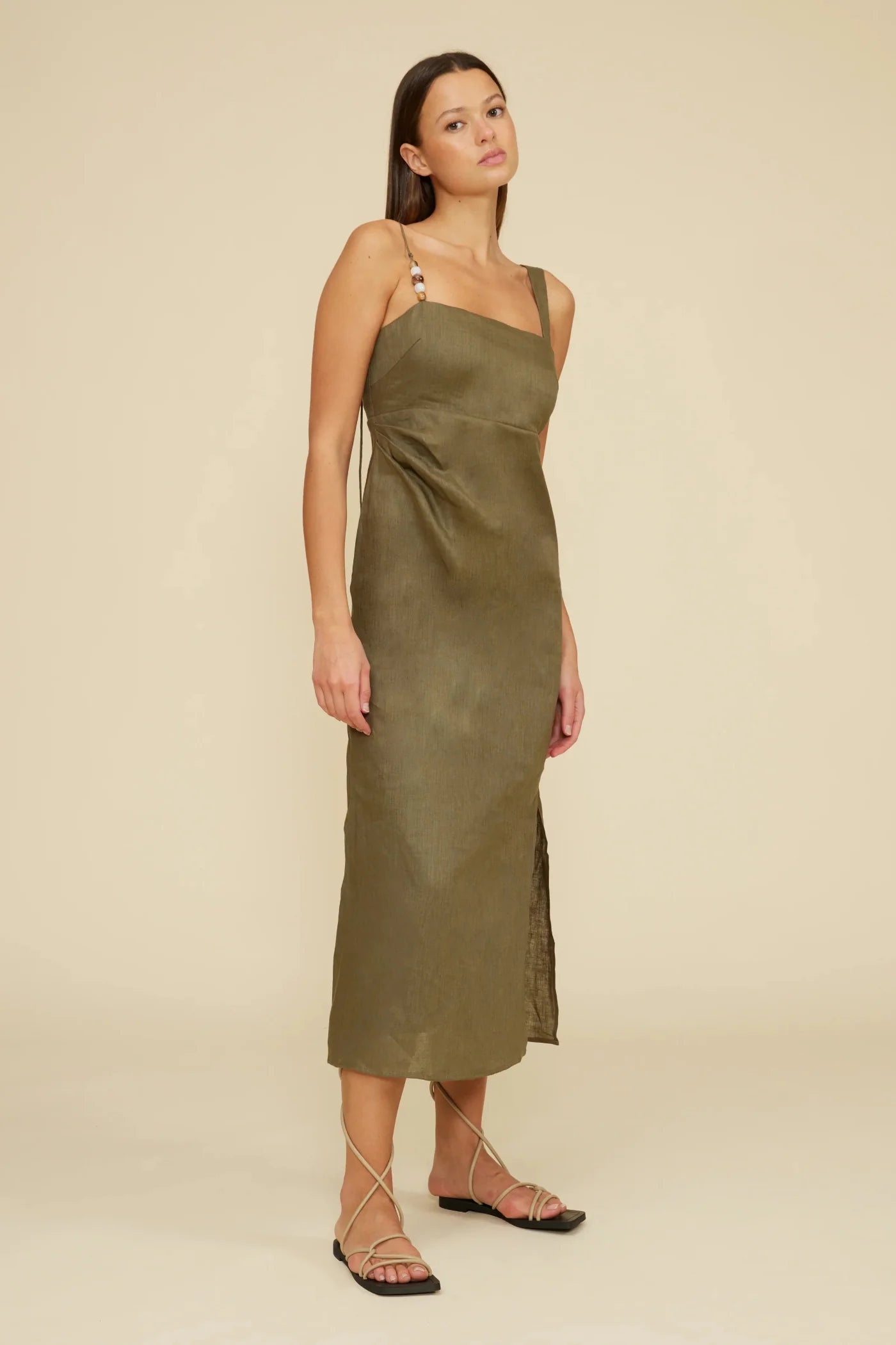 FALLON LINEN MIDI DRESS