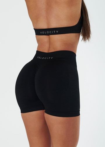 LUXE SCRUNCH SHORTS - BLACK