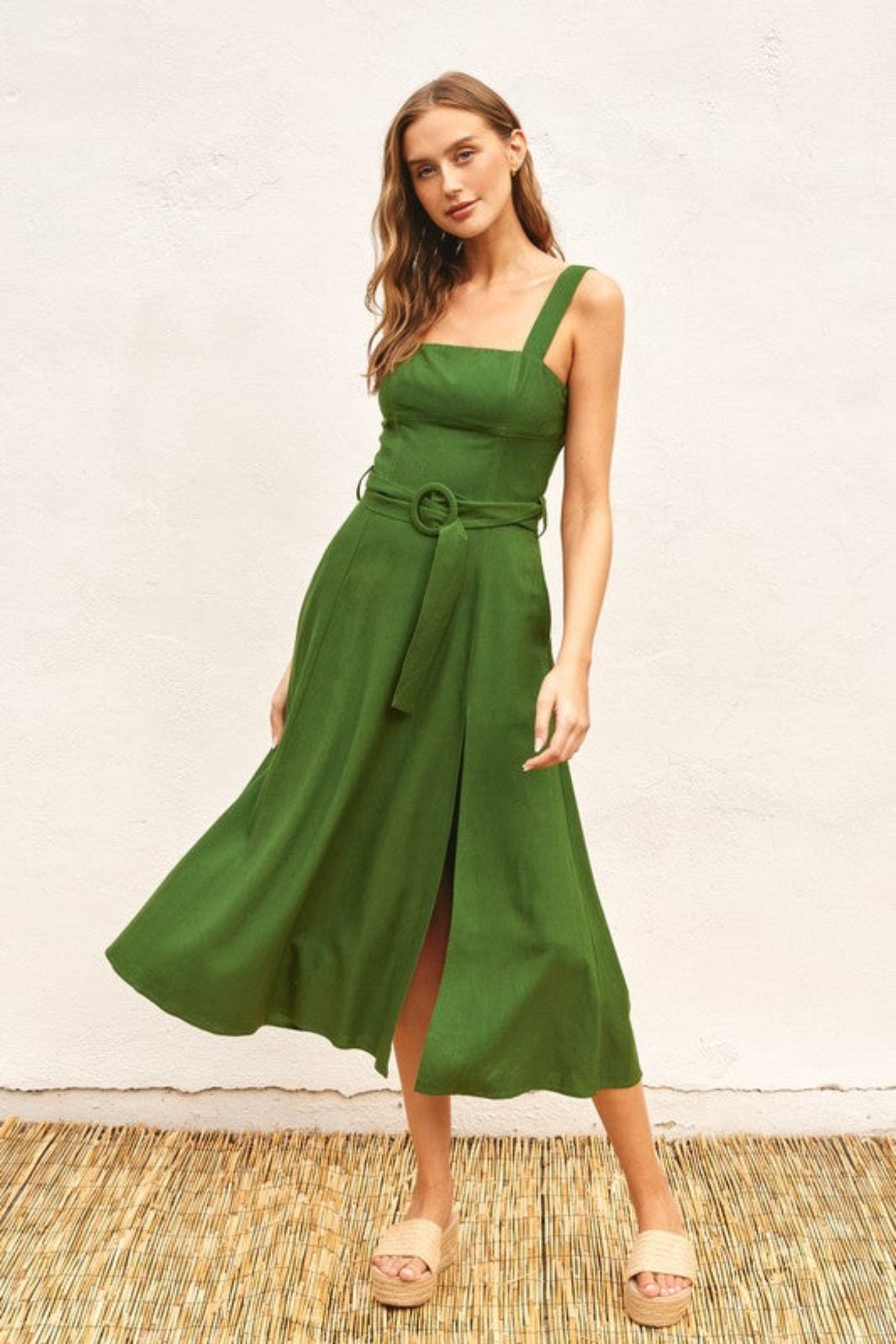 HAZEL SLIT MIDI DRESS