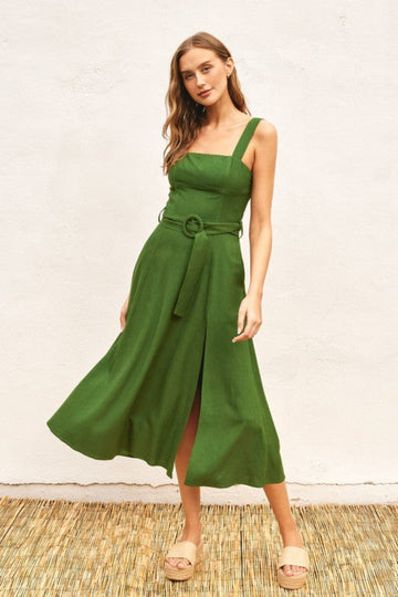 HAZEL SLIT MIDI DRESS