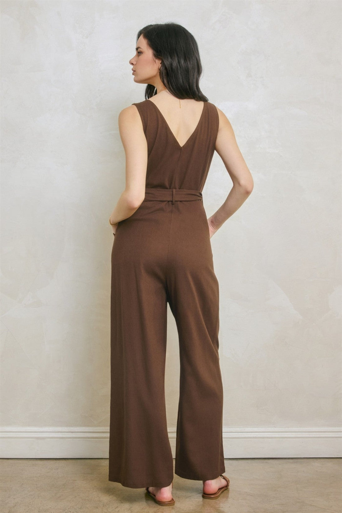 SARA BROWN SLEEVELESS JUMPSUIT