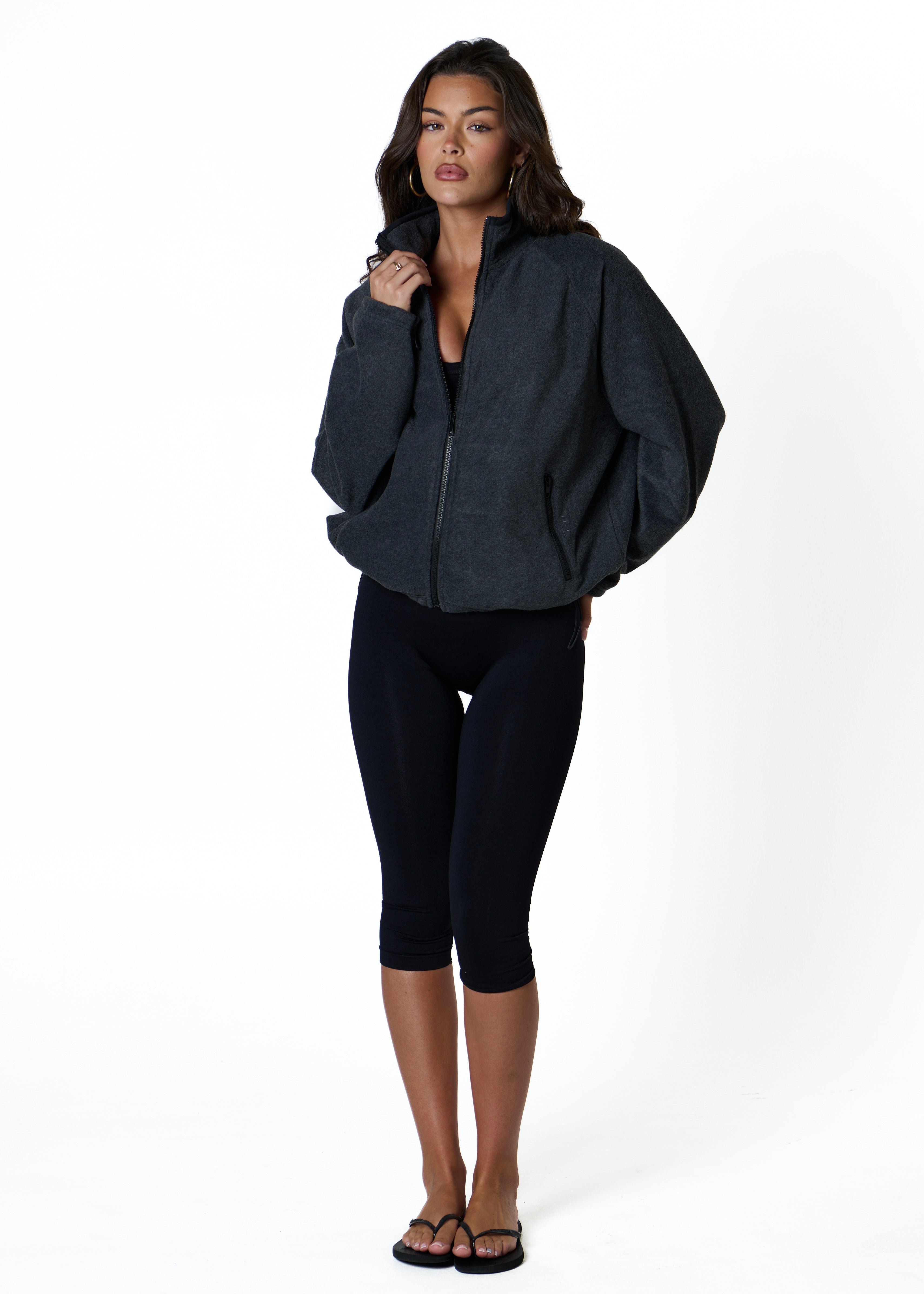 FLEECE ZIP - CHARCOAL