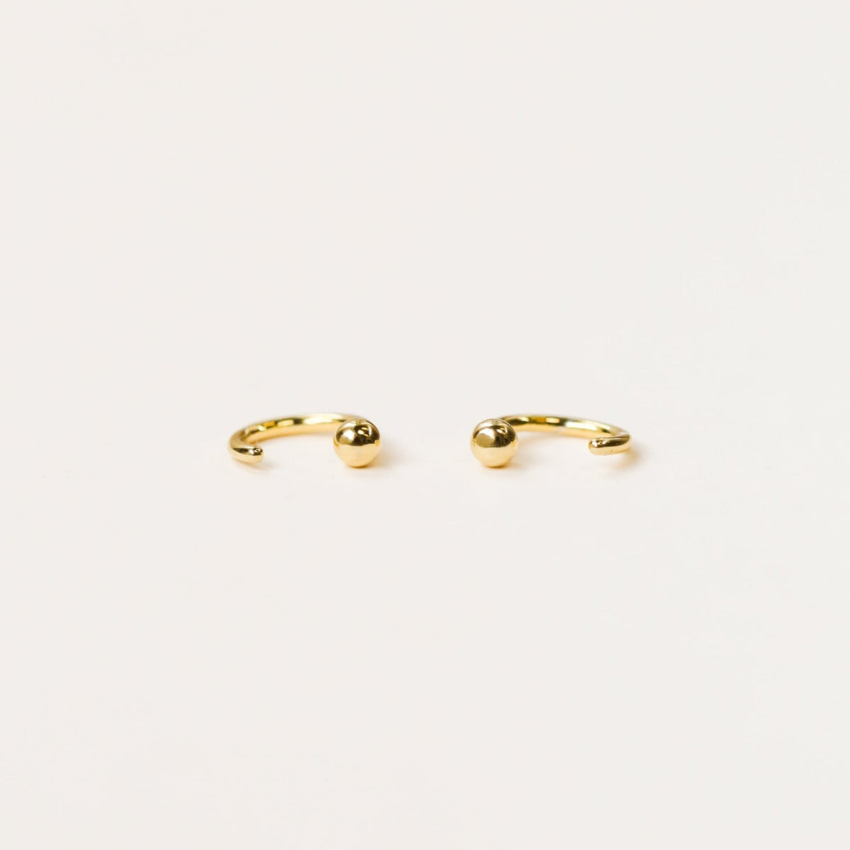 Gold Sphere Huggie Earrings