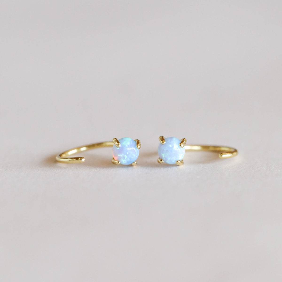 Fire Opal Huggies - Joy
