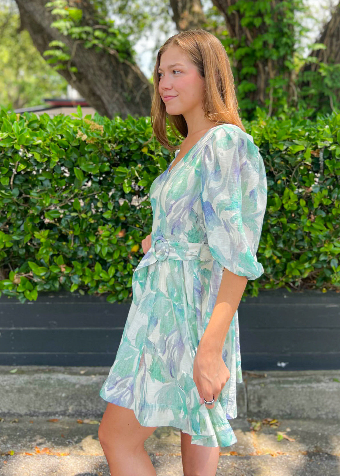 ALEXIS BELTED MINI DRESS