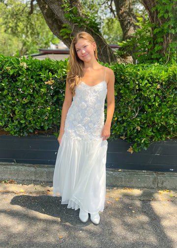 LUCY PETAL TEXTURED MAXI DRESS
