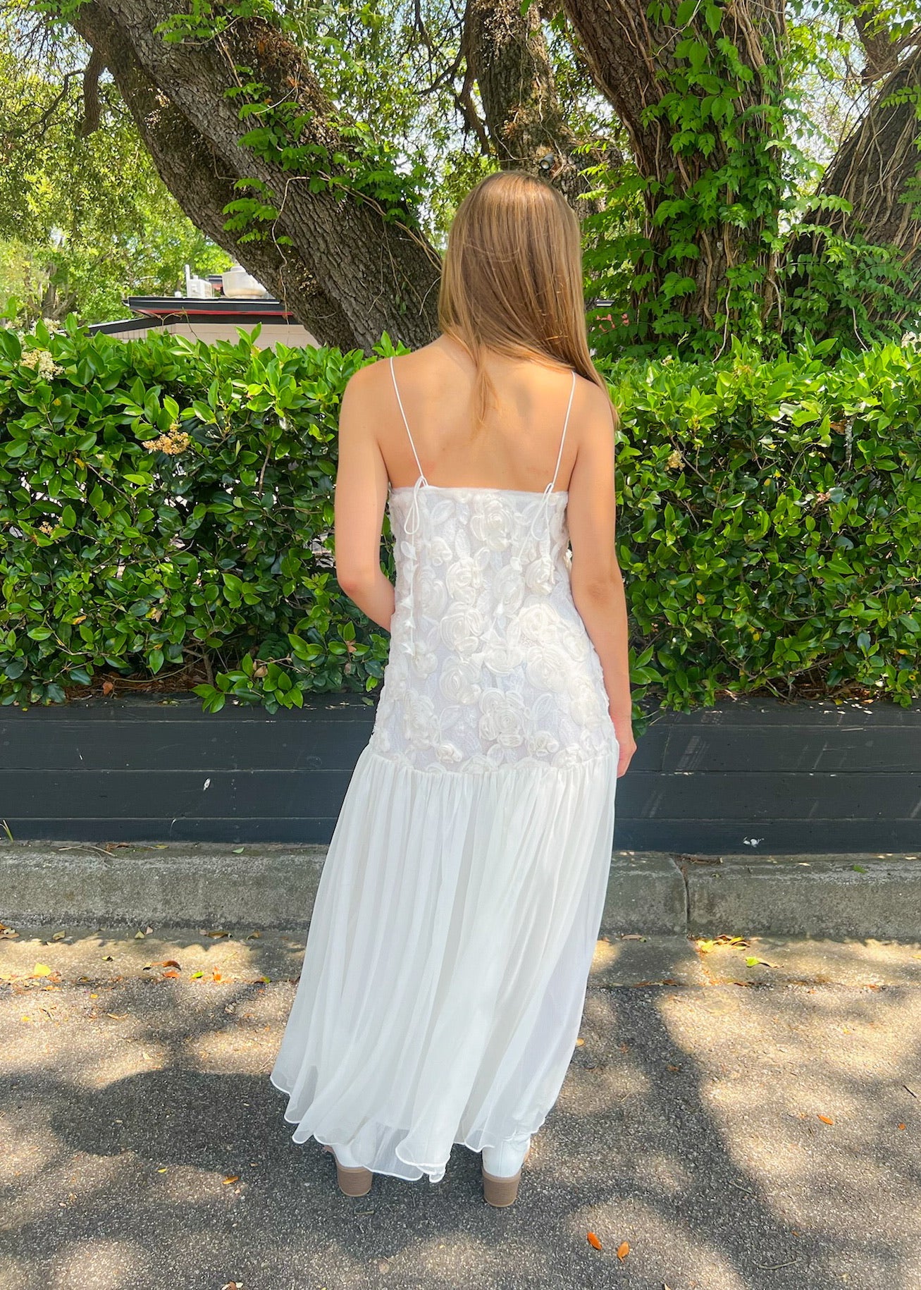 LUCY PETAL TEXTURED MAXI DRESS
