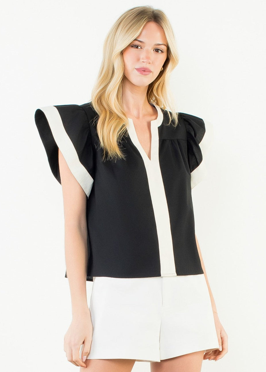 ANABELLA FLUTTER SLEEVE TOP