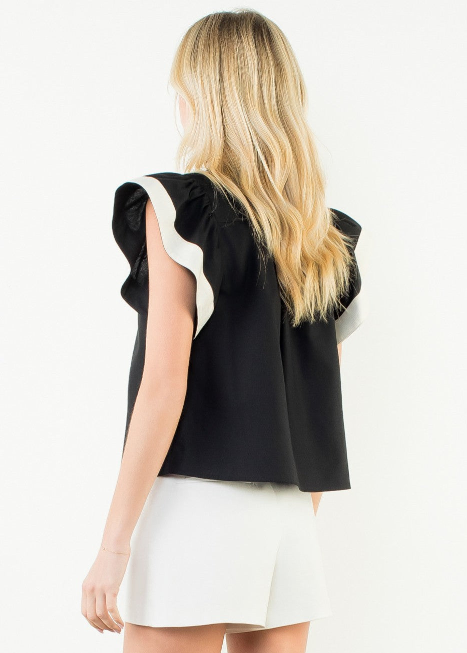 ANABELLA FLUTTER SLEEVE TOP