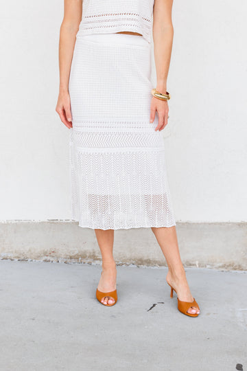 BRYSON CROCHET MIDI SKIRT
