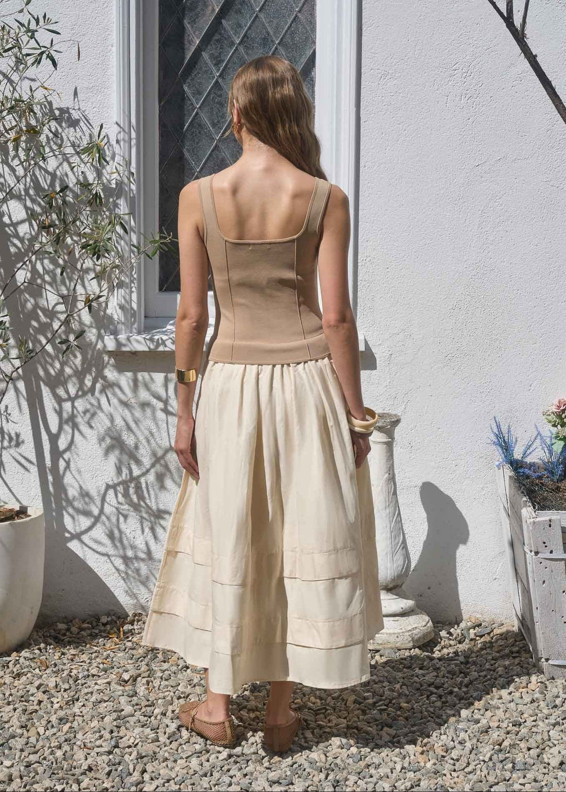 ALLISON KHAKI MIDI DRESS