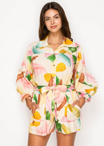 AMY PRINT LONGSLEEVE ROMPER