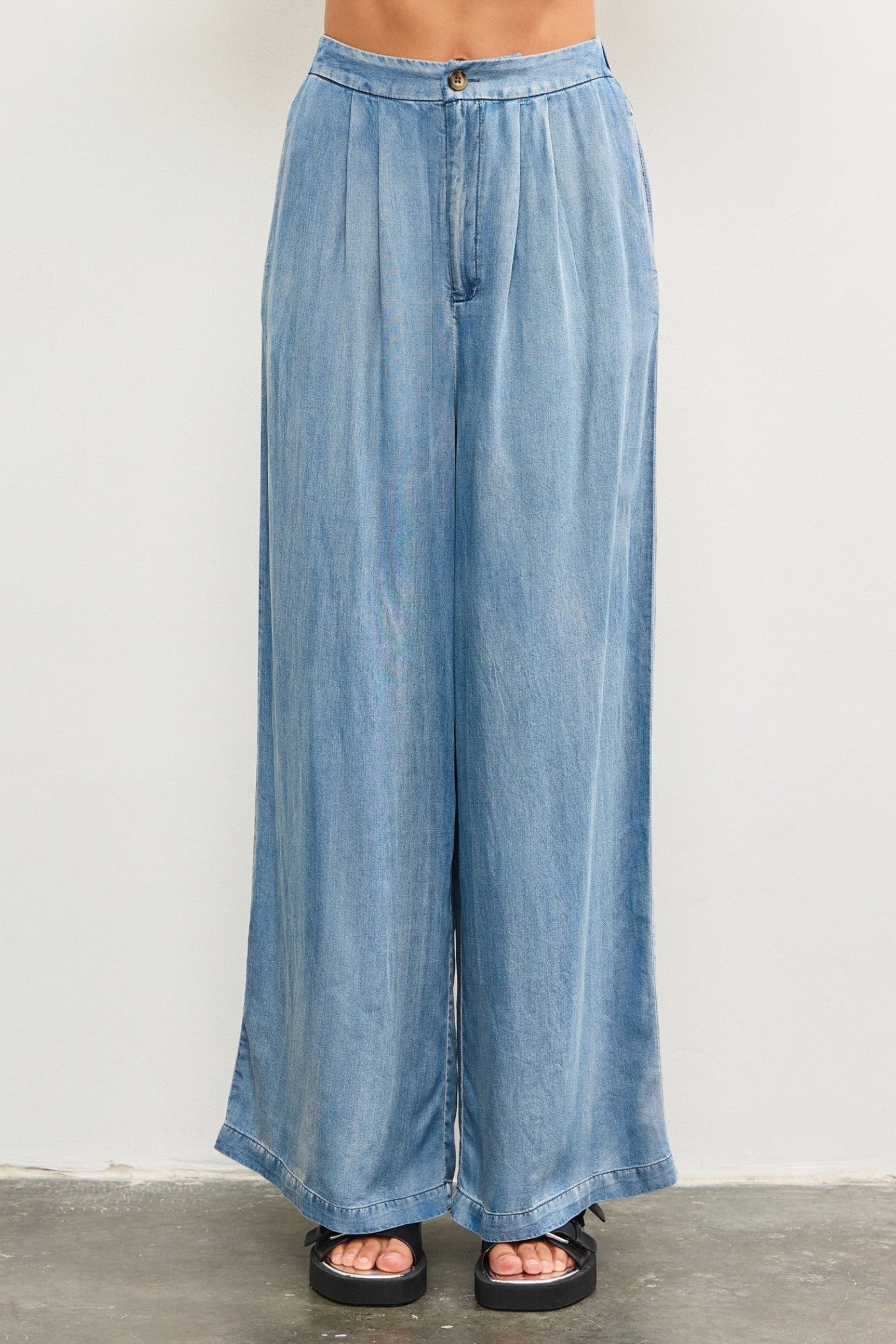 MADDIE DENIM WIDE-LEG PANTS
