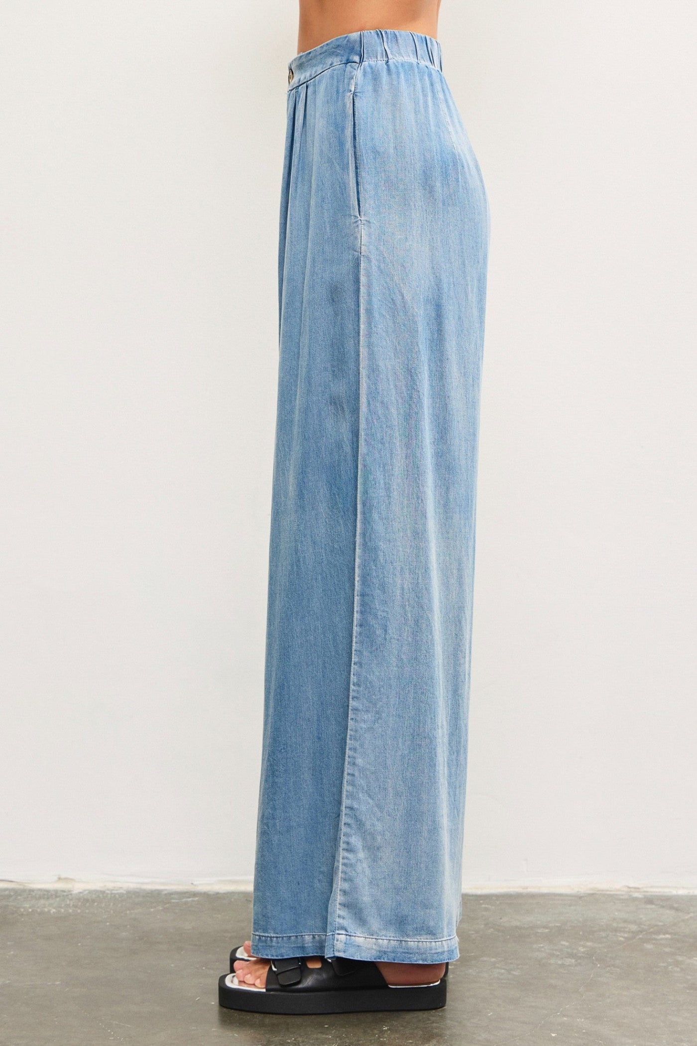 MADDIE DENIM WIDE-LEG PANTS