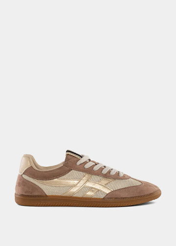SAHSA TAUPE SUEDE SNEAKERS