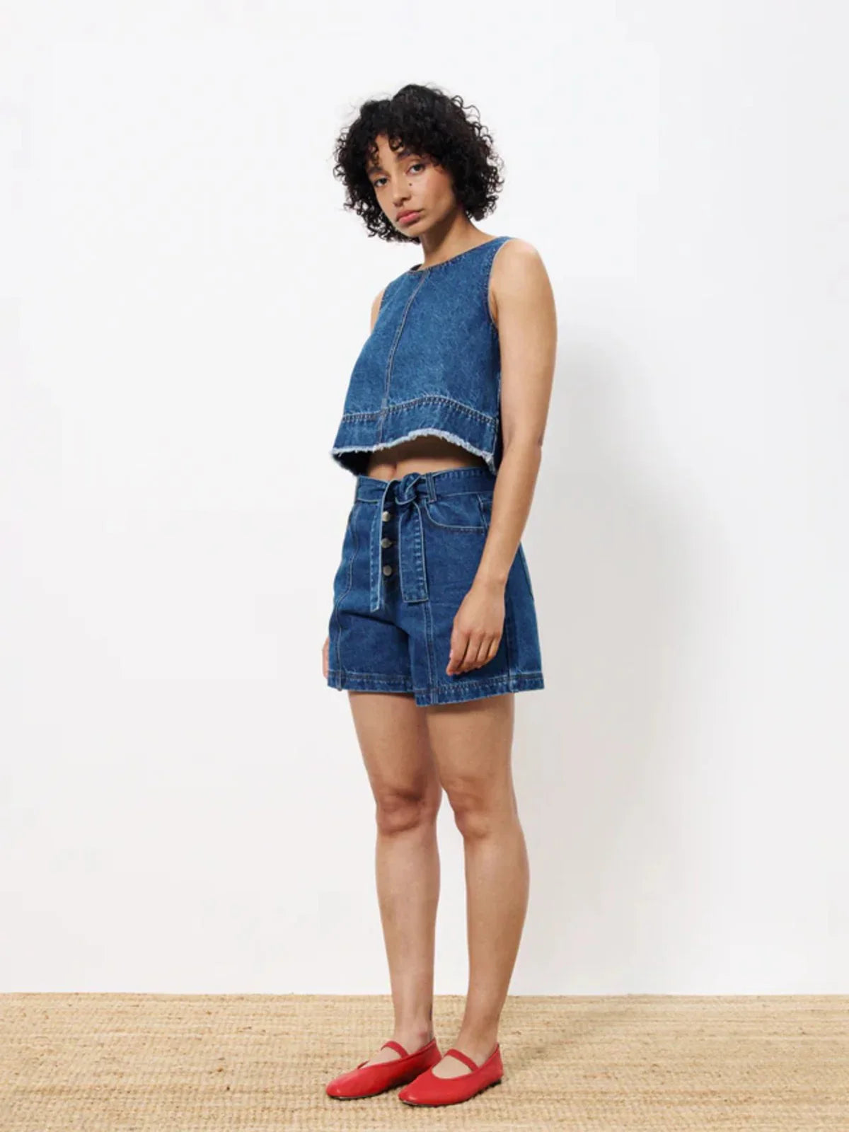 DAFNE DENIM CROP TOP