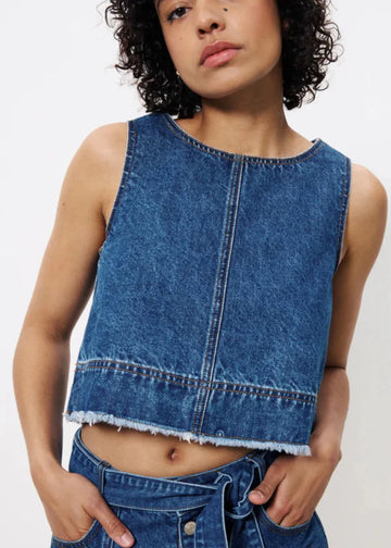 DAFNE DENIM CROP TOP