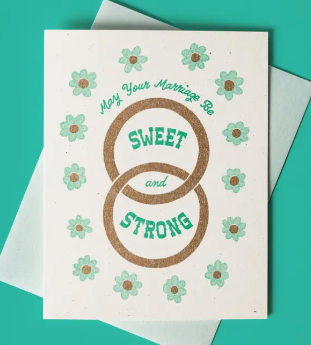 Sweet & Strong Marriage - Risograph Greeting Card