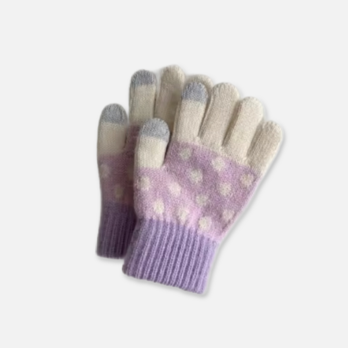 Kids Polka Dot Colorblock Gloves