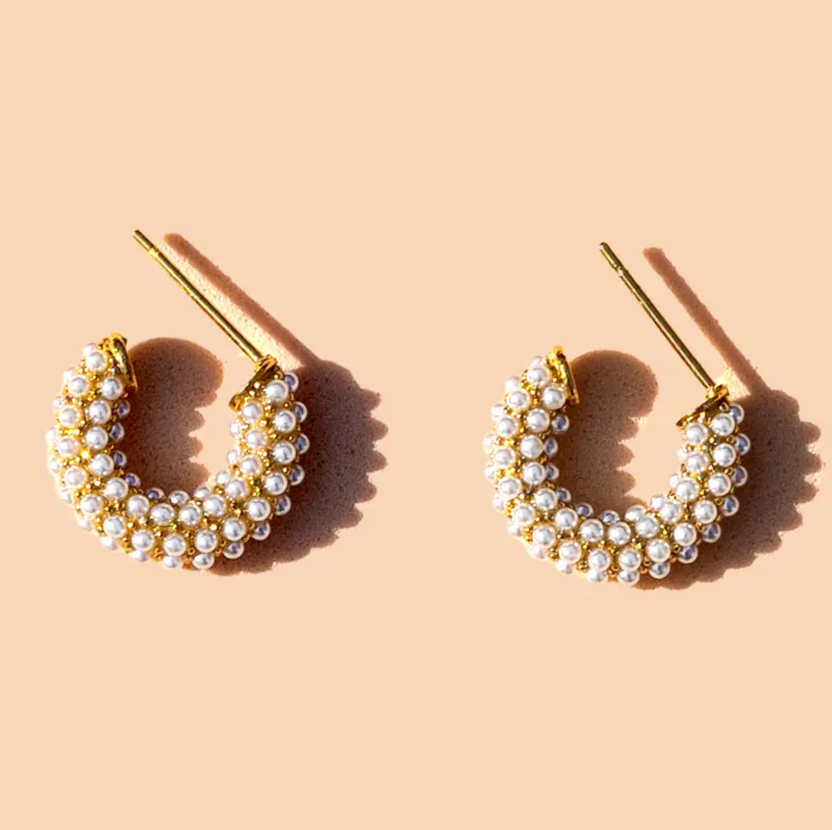 Pearl Mini Dot Hoops