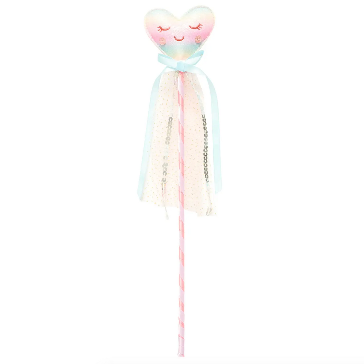 Rainbow Glitter Heart Wand