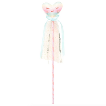Rainbow Glitter Heart Wand