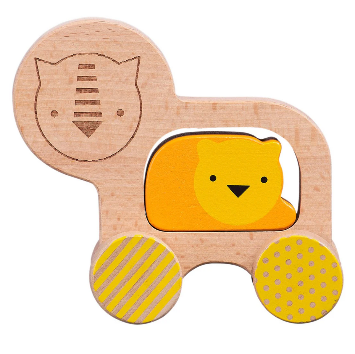 Wooden Push Along Lion Toy