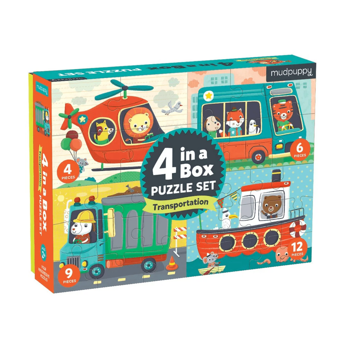 Transportation 4-in-A-Box Puzzle Set