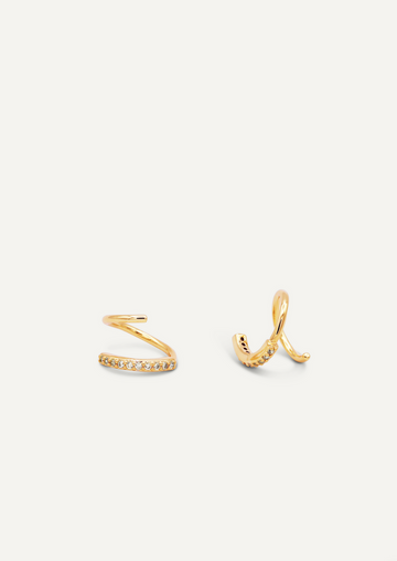 Pave Spiral - Gold Earrings