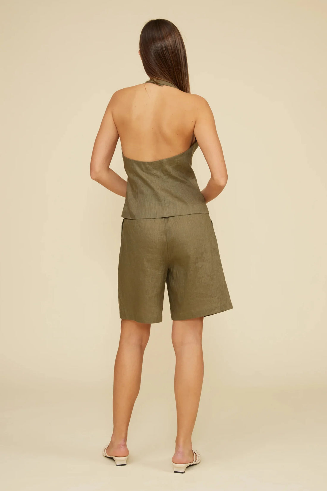 INAYA LINEN HALTER VEST