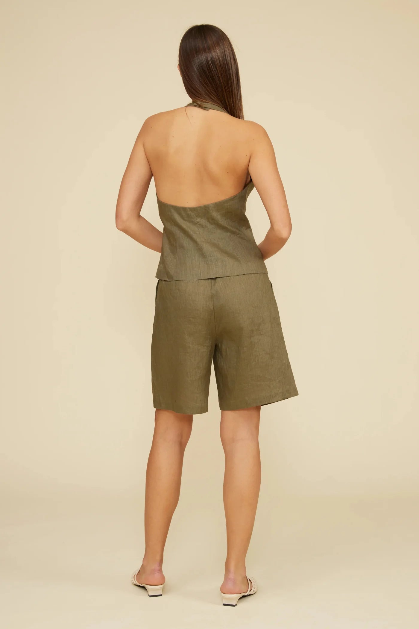 INAYA LINEN HALTER VEST