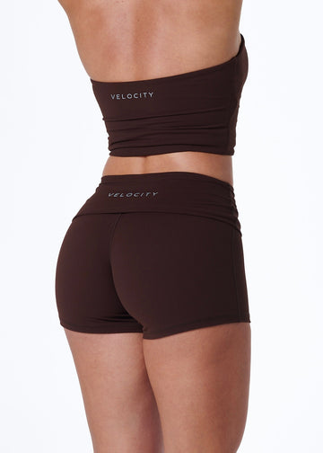 FORM FOLD OVER SHORTS - ESPRESSO