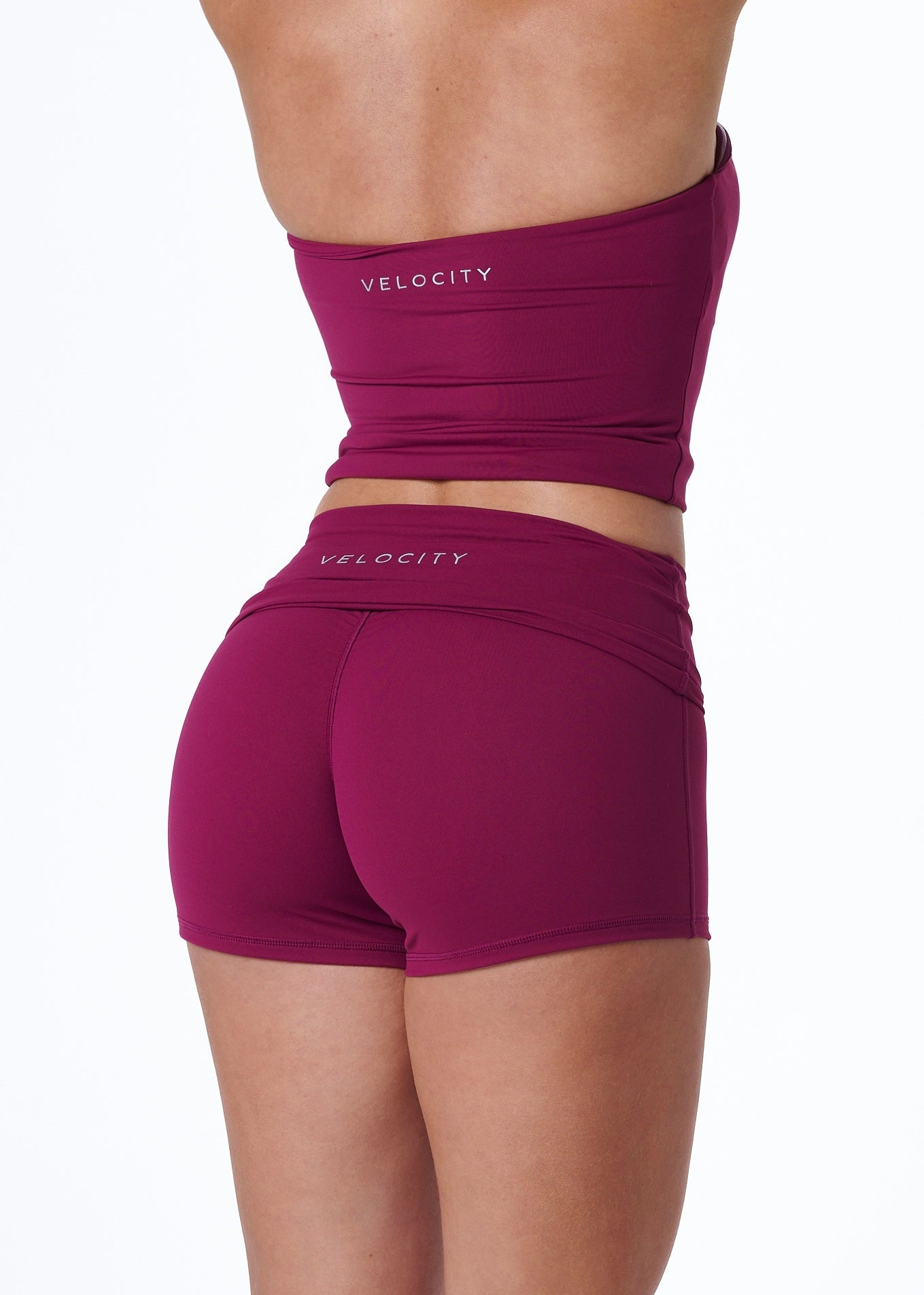 FORM FOLD OVER SHORTS - BERRY