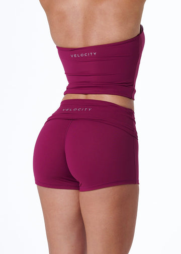 FORM FOLD OVER SHORTS - BERRY