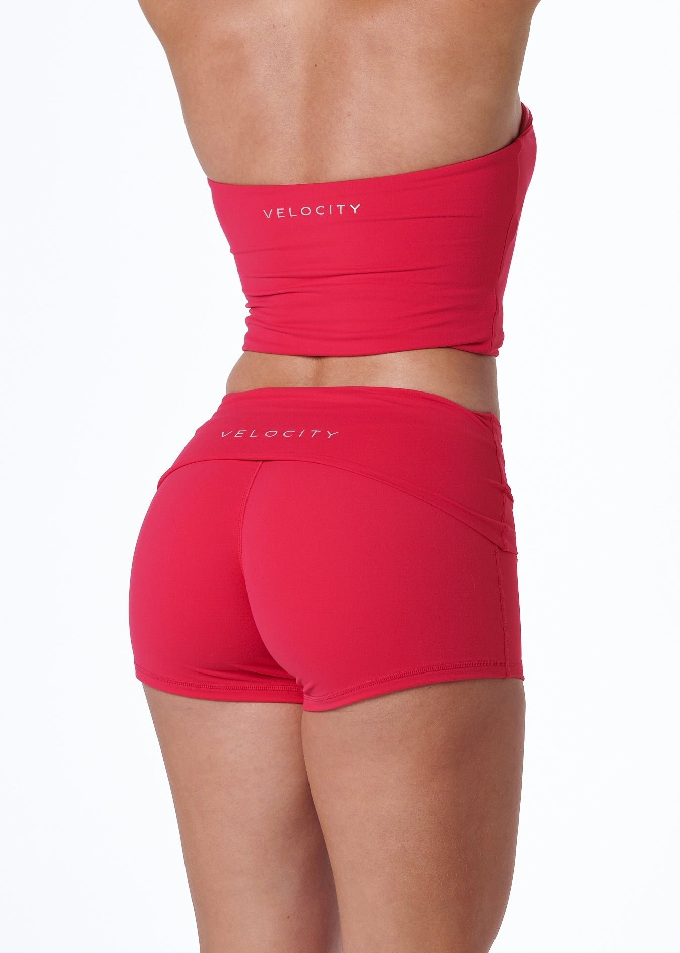 FORM FOLD OVER SHORTS - CHERRY