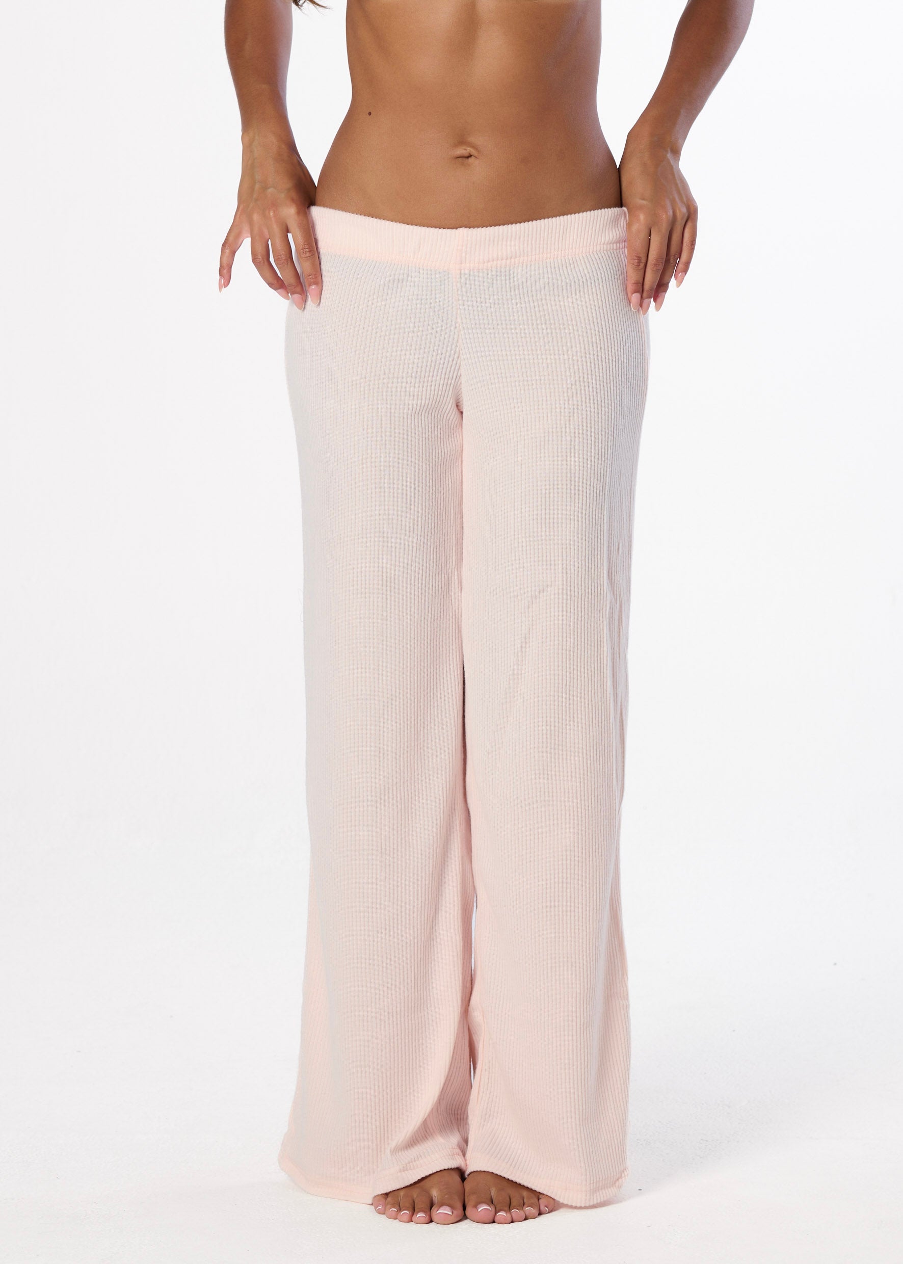 KNIT LOUNGE BOTTOMS - STRAWBERRY MILK