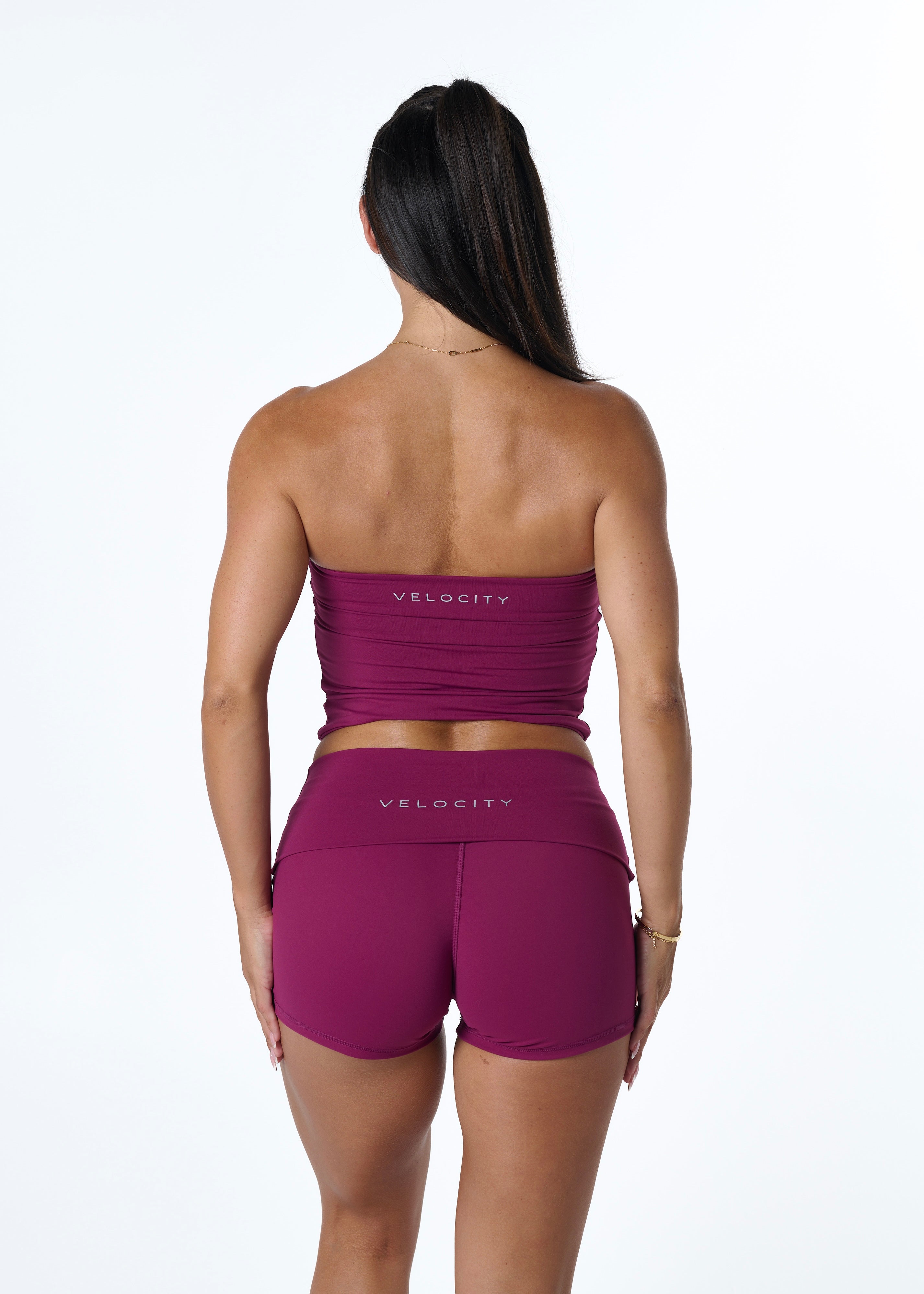 FORM FOLD OVER SHORTS - BERRY