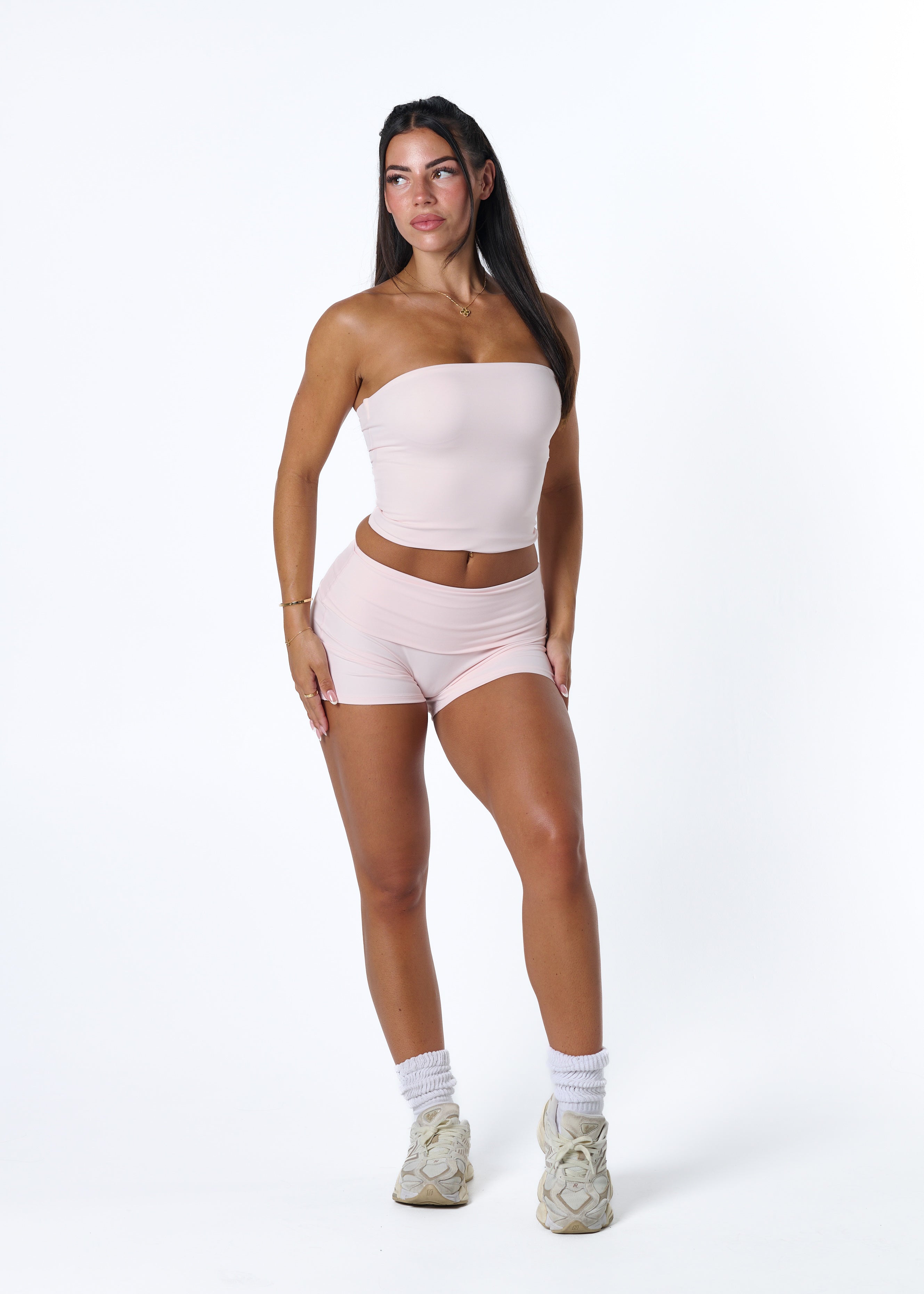 FORM FOLD OVER SHORTS - STRAWBERRY MILK